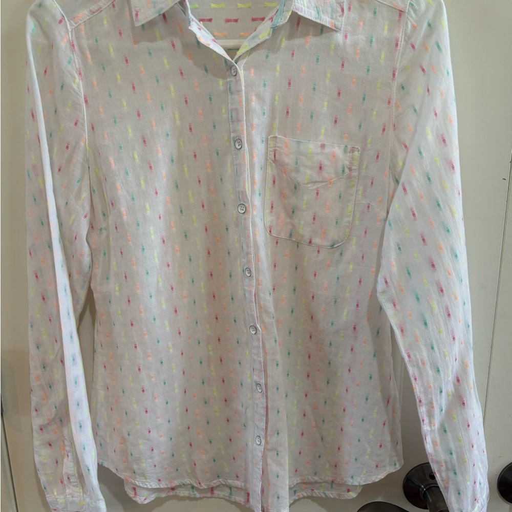 Maurice’s sheer Colorful Button-Up Shirt